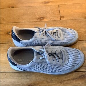 Cole Haan Men’s Light Gray Grand Series Knit Lace-Up Sneakers